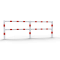 Beskyttelsesgel�nder | St�lr�r 70 x 70 mm | Fast stolpe, der fastg�res med dybdebor | Hj�rnestolpe til top- og kvartb�jet stang | Varmgalvaniseret og hvidmalet med r�de reflekterende striber